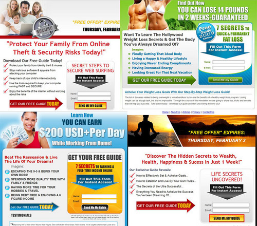 Product picture 10 Squeeze Page Templates - Including Ready Email Campaigns, Thank You Pages, Keywords, Articles